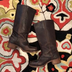 Frye mahogany colored knee high boots